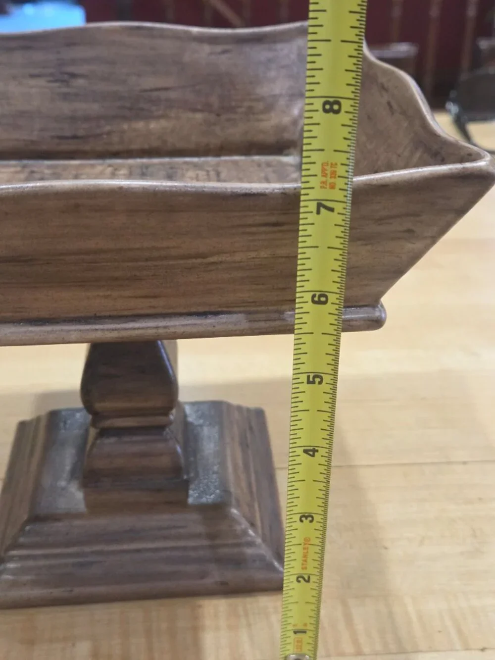 Large Vintage Atlantic Mold Faux Bois Ceramic Pedestal Centerpiece